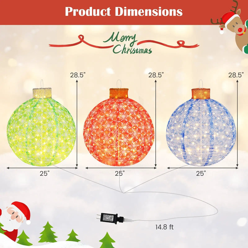 Pre-Lit Pop Up Christmas Ball Set with 300 LED Lights by DirectDeals