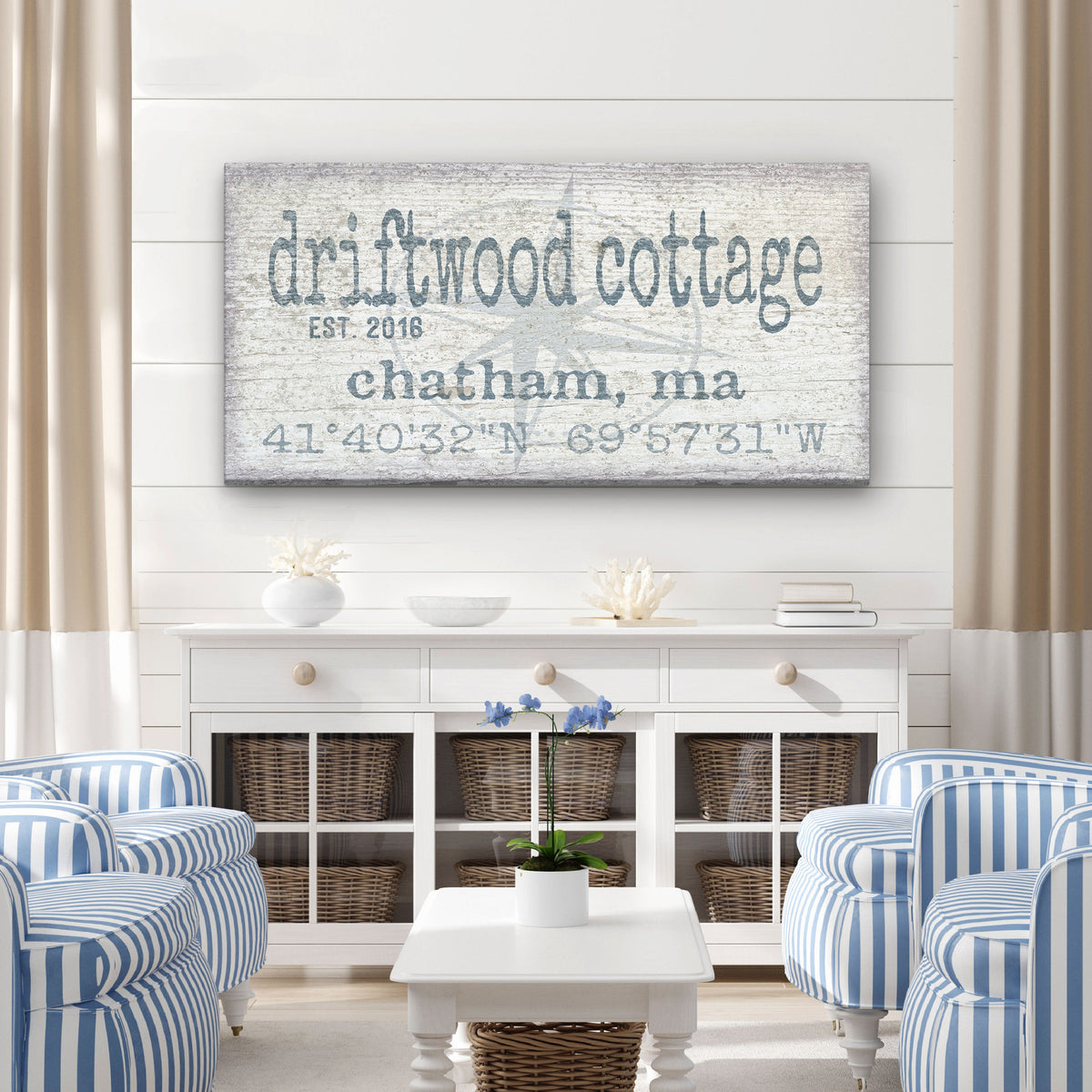 Personalized Home Name Coordinates Canvas Sign, photo 3 of 6