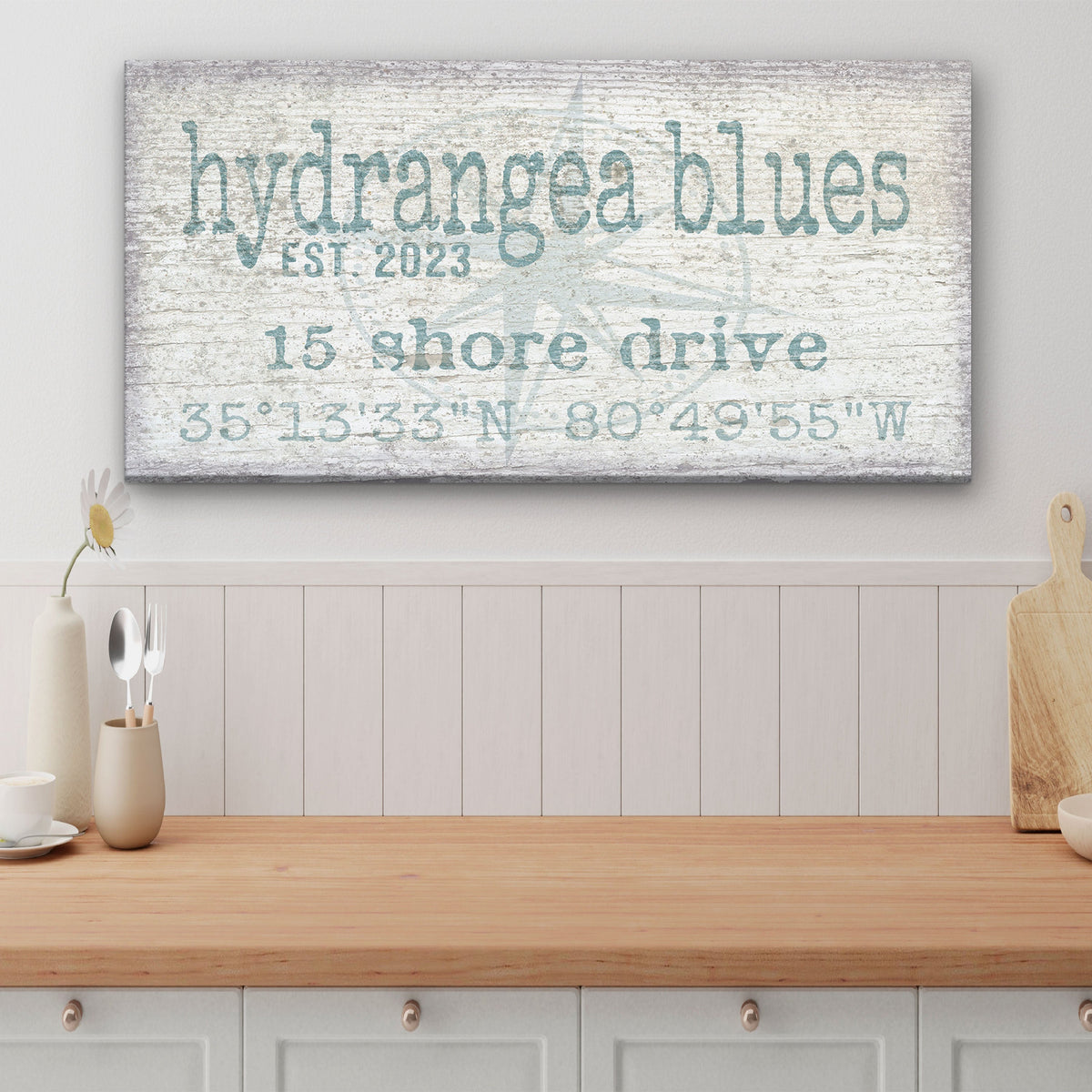 Personalized Home Name Coordinates Canvas Sign, photo 2 of 6