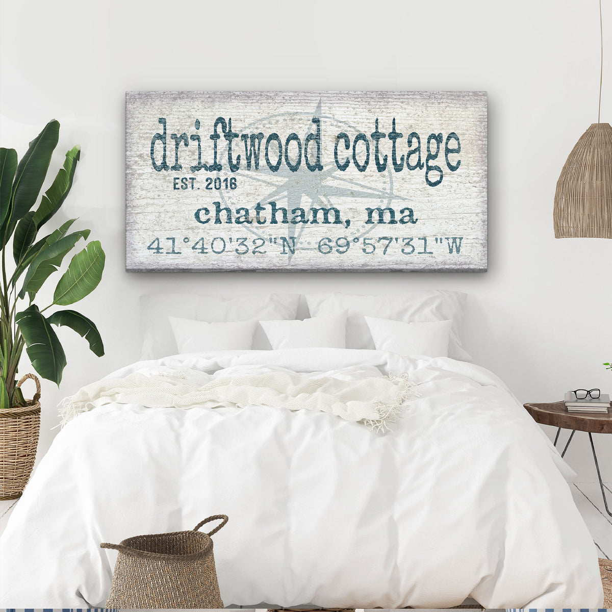 Personalized Home Name Coordinates Canvas Sign, photo 6 of 6