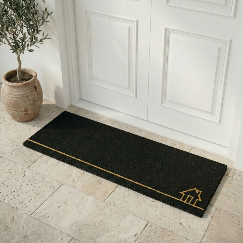 Home View - Black Coir Doormat by Fab Habitat