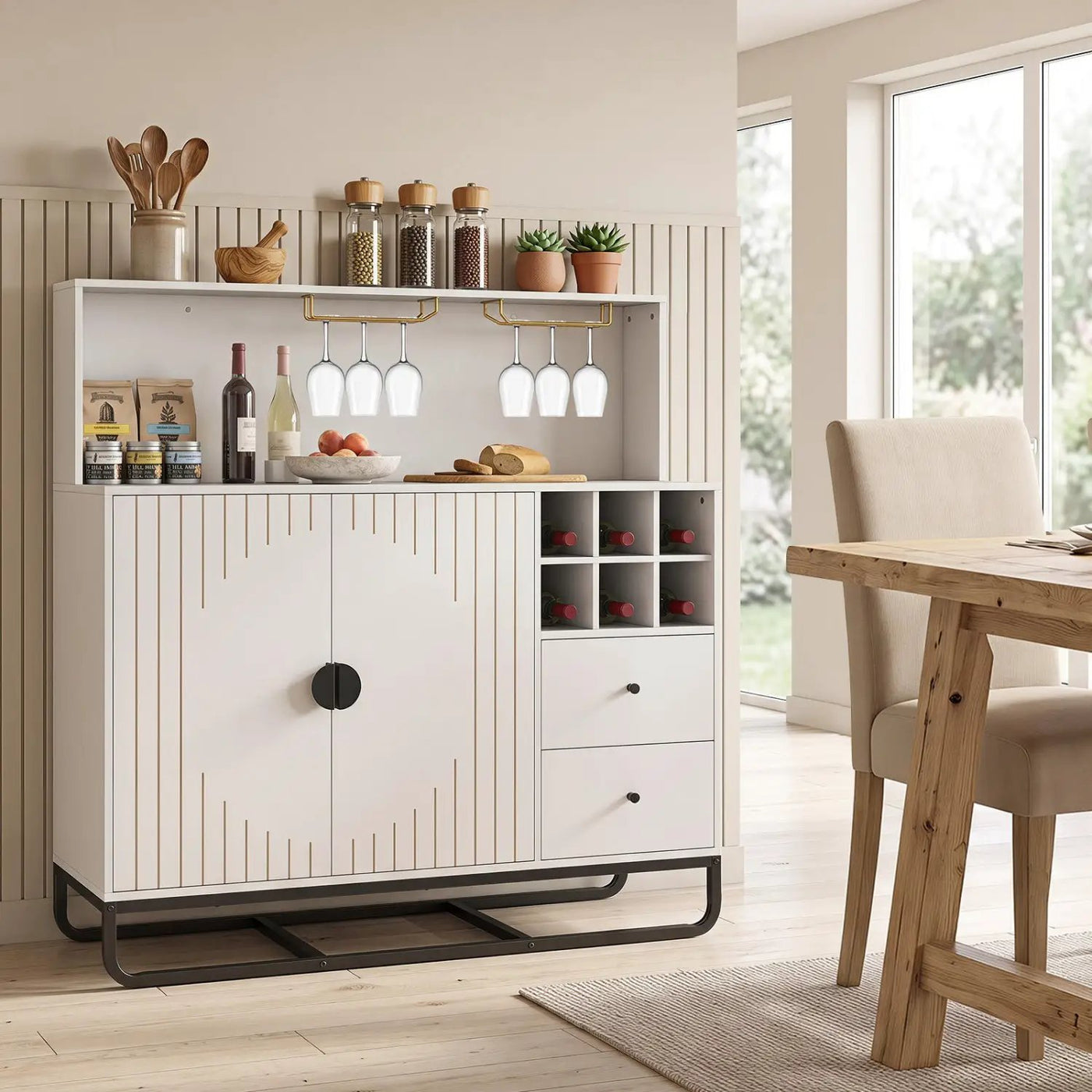 Bar Cabinet with Wine Rack and Glass Holder - 47" Wide by DirectDeals