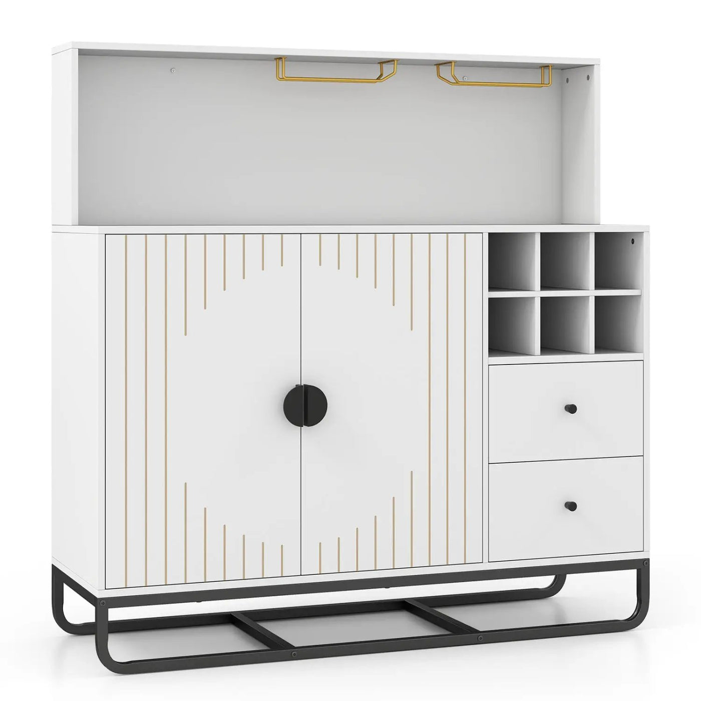 Bar Cabinet with Wine Rack and Glass Holder - 47" Wide by DirectDeals