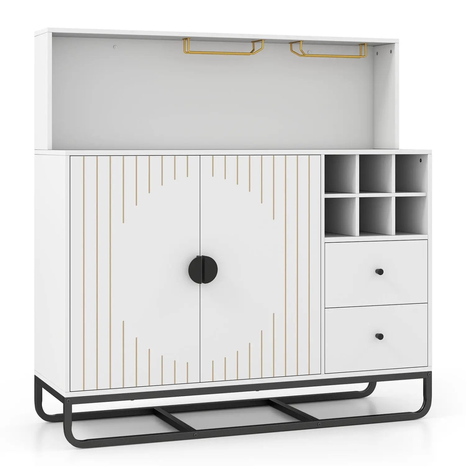 Bar Cabinet with Wine Rack and Glass Holder - 47" Wide by DirectDeals