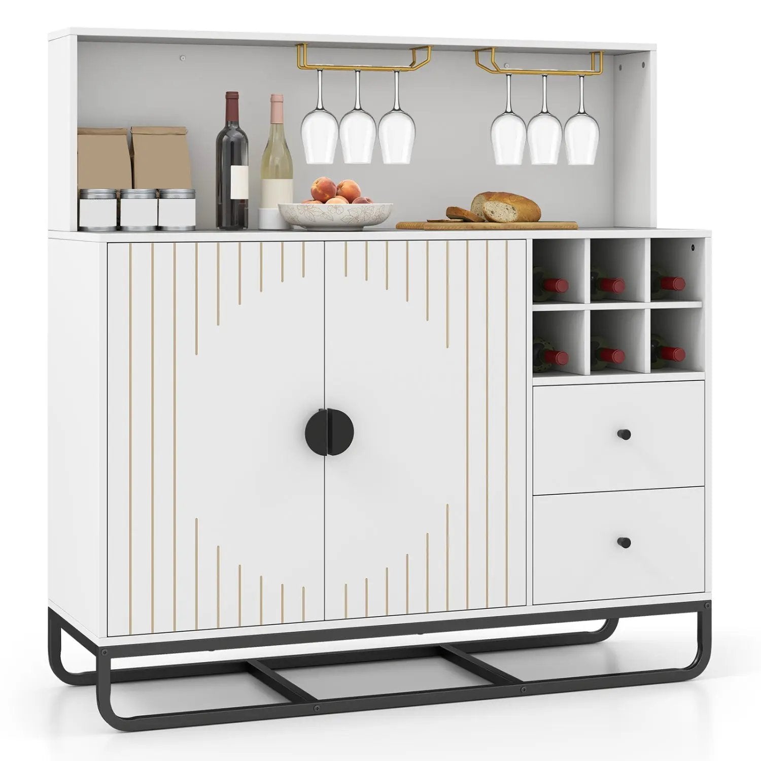 Bar Cabinet with Wine Rack and Glass Holder - 47" Wide by DirectDeals
