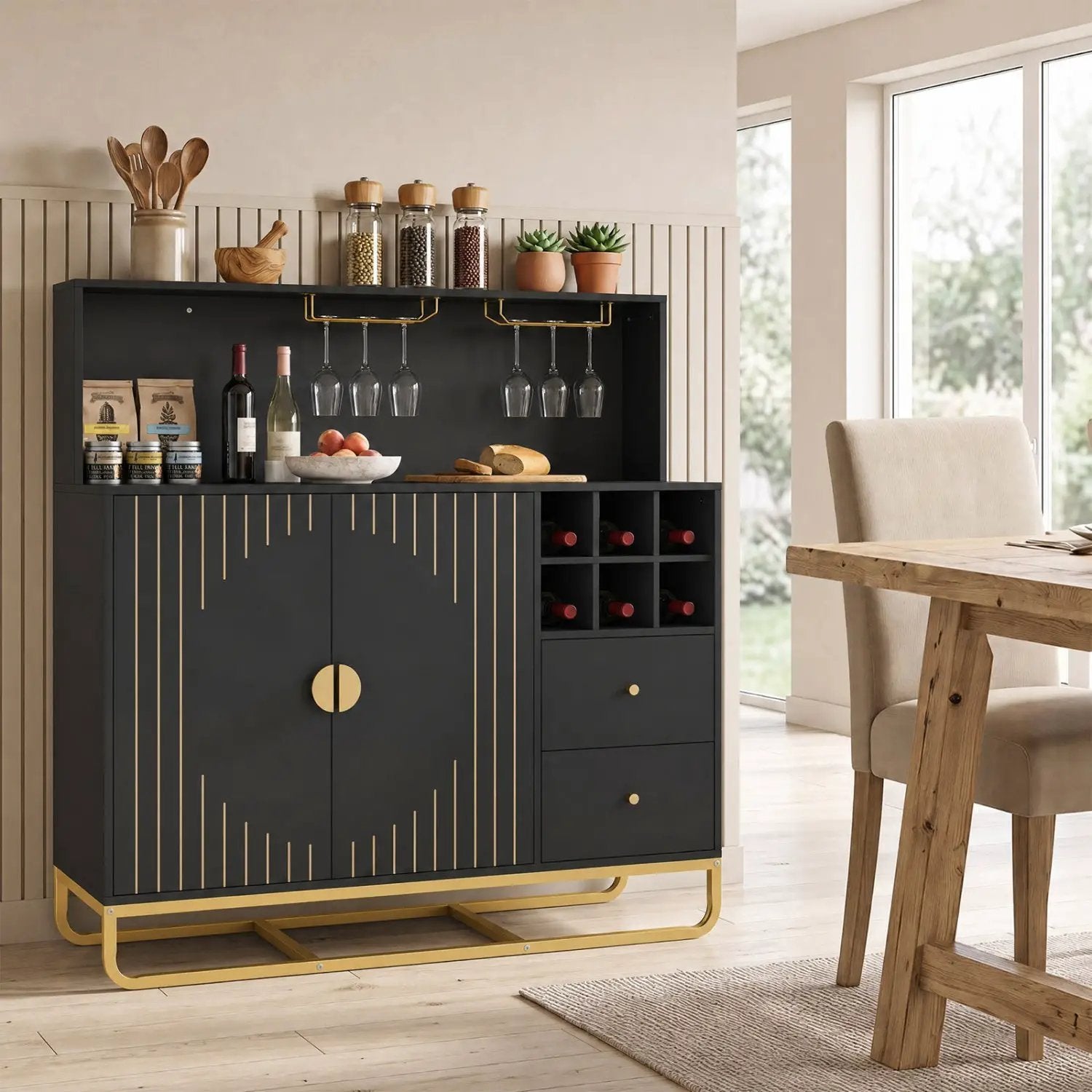 Bar Cabinet with Wine Rack and Glass Holder - 47" Wide by DirectDeals