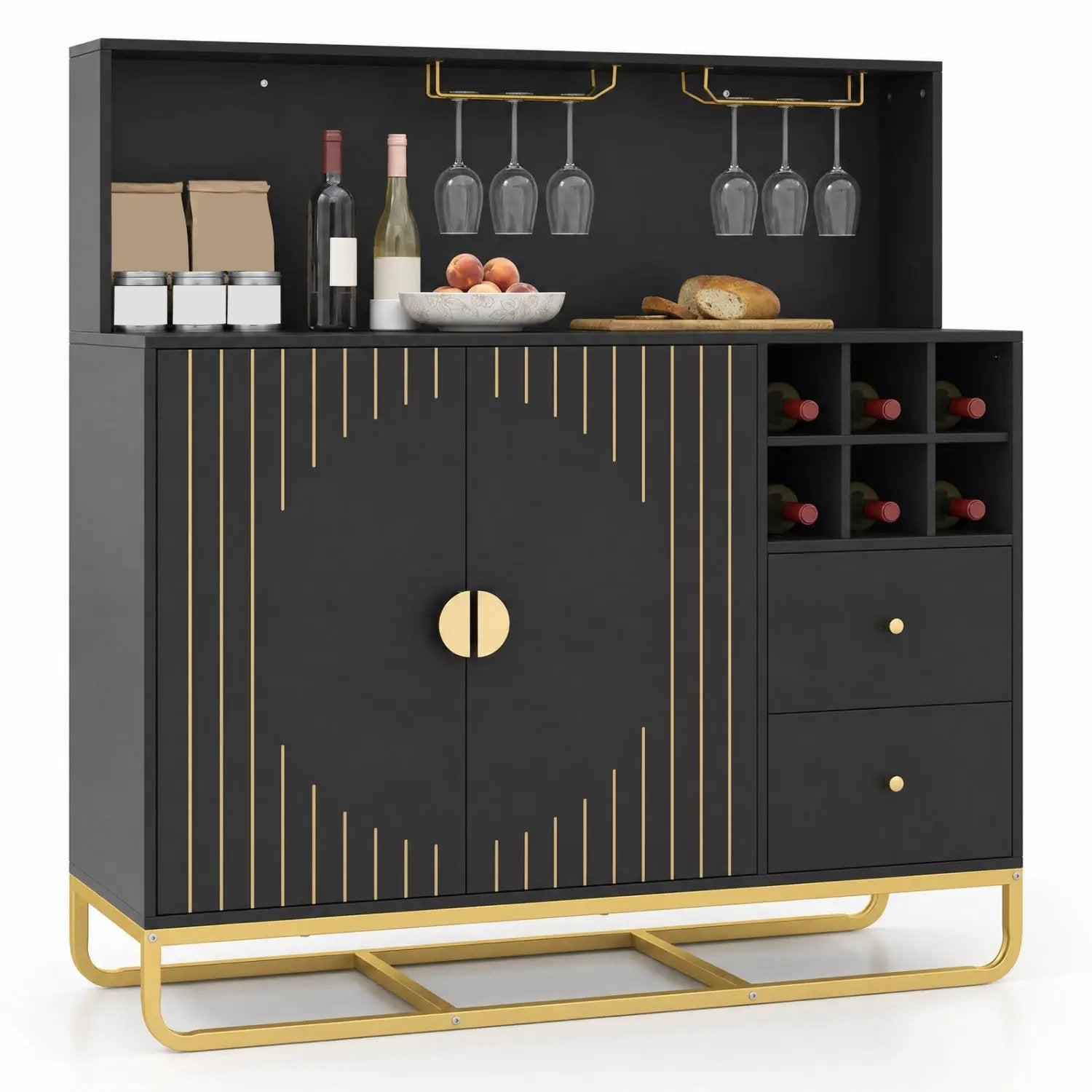Bar Cabinet with Wine Rack and Glass Holder - 47" Wide by DirectDeals