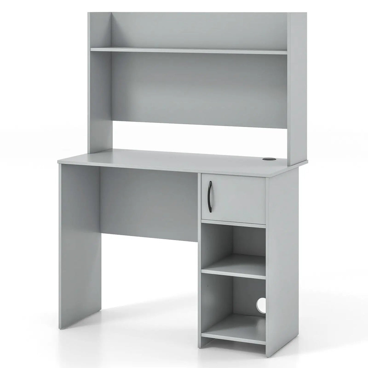 Home Office Desk with Raised Display Shelf and 2 Open Shelves, photo 3 of 9