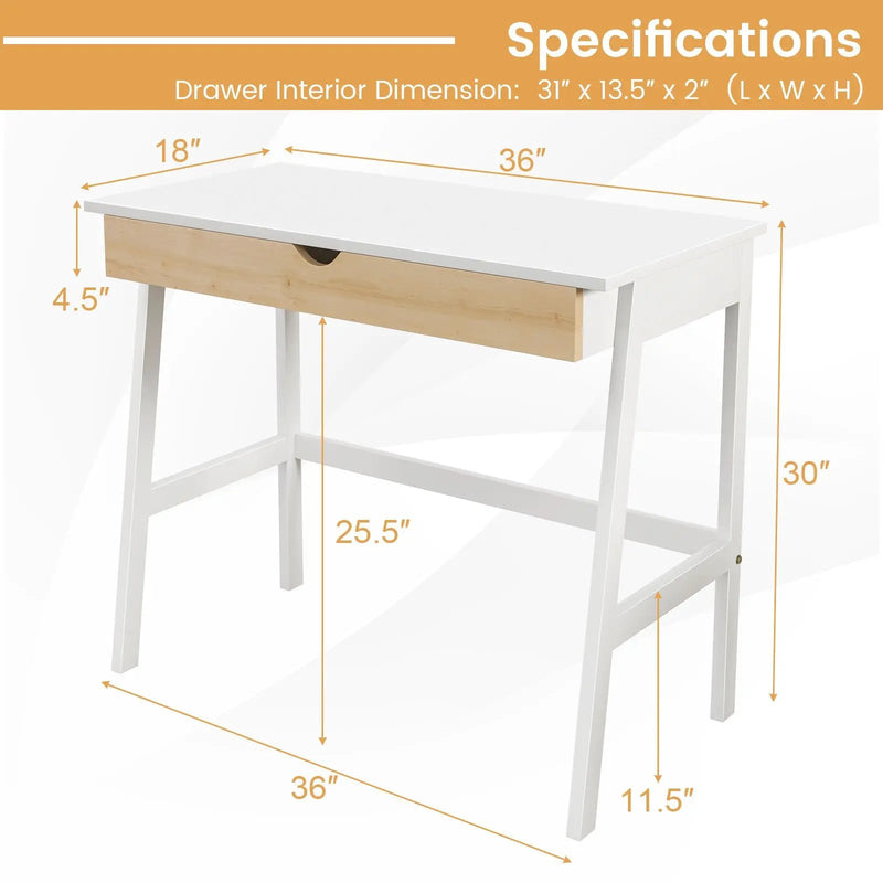 Wooden Computer Desk with Drawer for Home Office by DirectDeals
