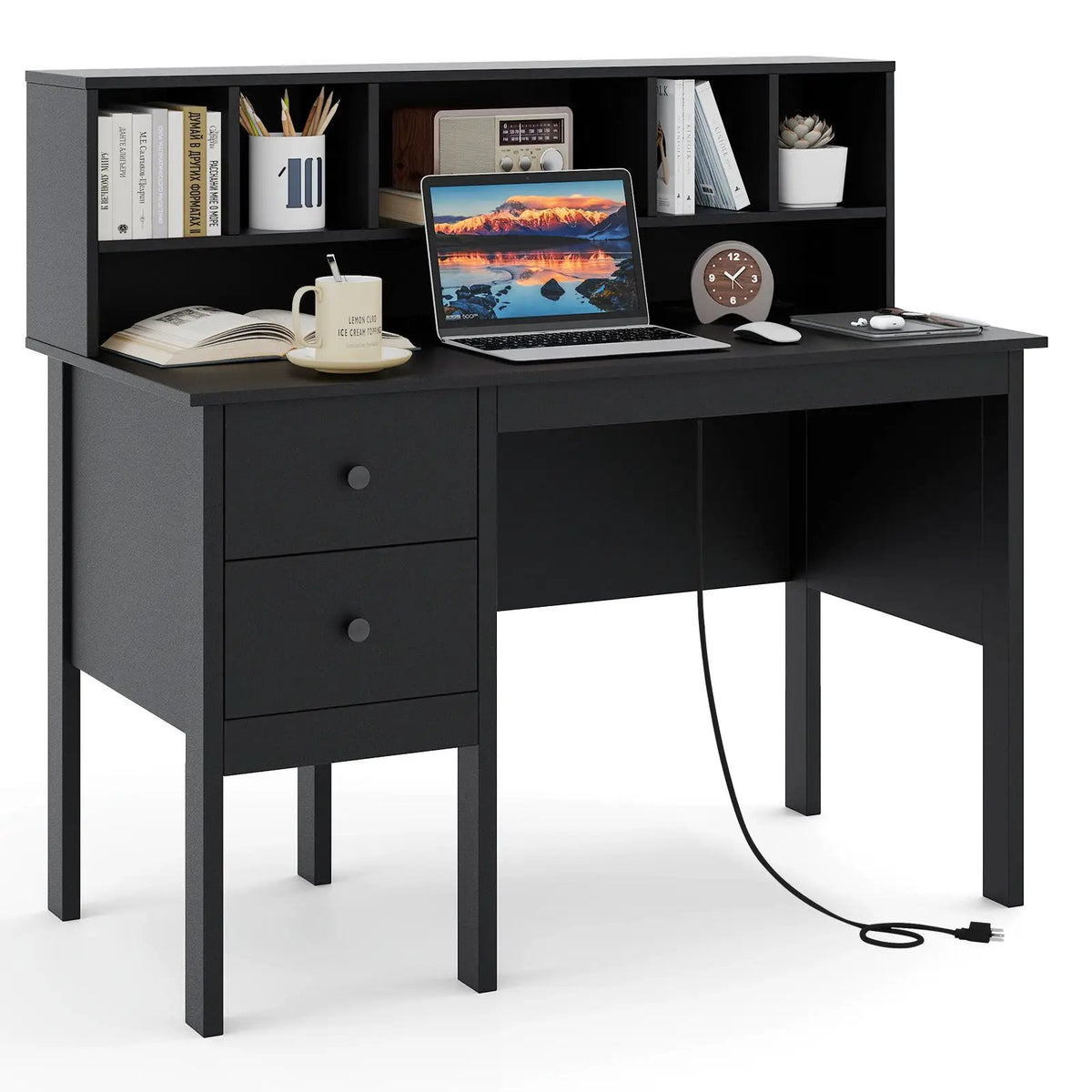48 Inch Computer Desk with Drawers Power Outlets, photo 4 of 9