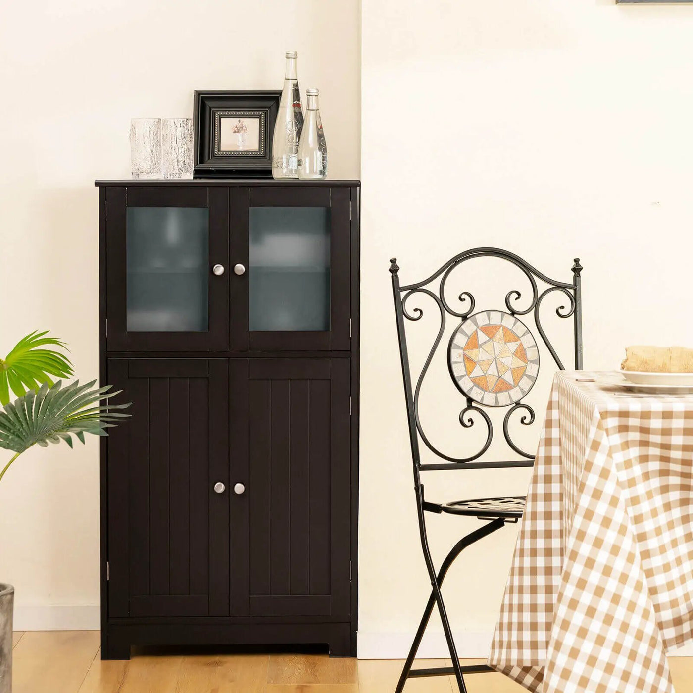 Bathroom Floor Storage Locker Kitchen Cabinet with Doors and Adjustable Shelf by DirectDeals