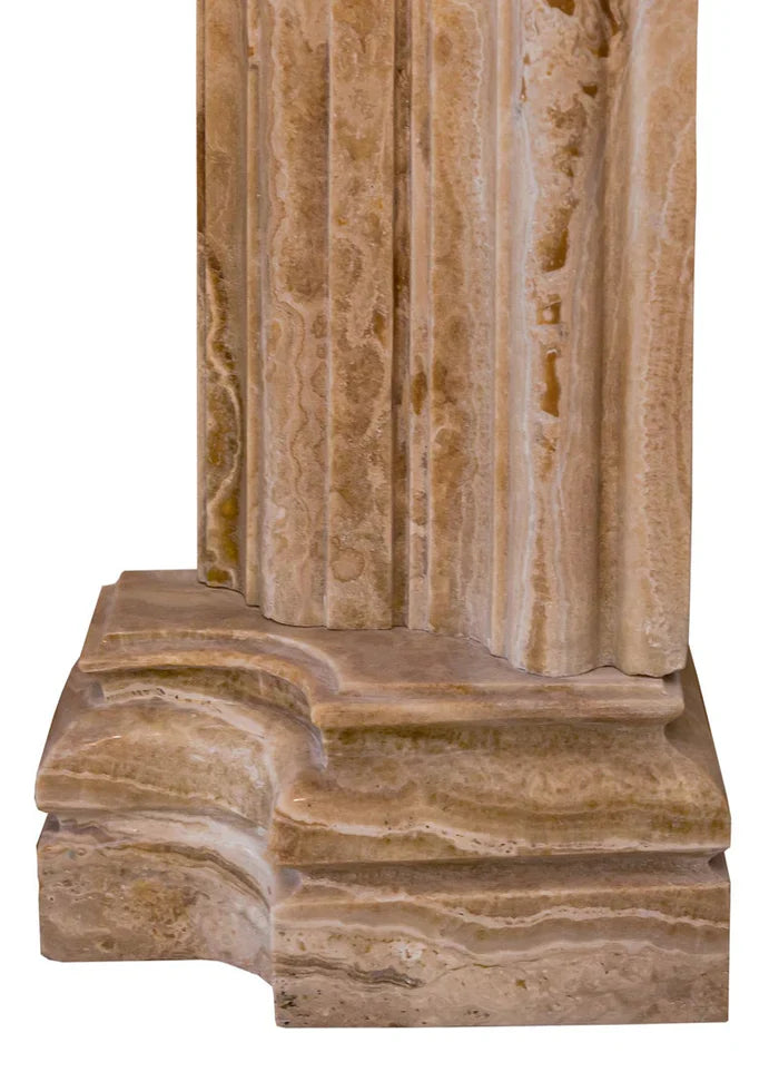 Honey Onyx Translucent Natural Stone French Villa Style Hand-carved Fireplace Surround (W)6" (L)57" (H)52" by GobekDesign