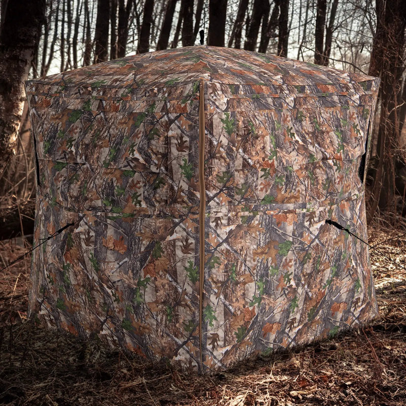 Hunting Blind 360 Degree One-Way See-Through Ground Blind for 2-3 Person by DirectDeals