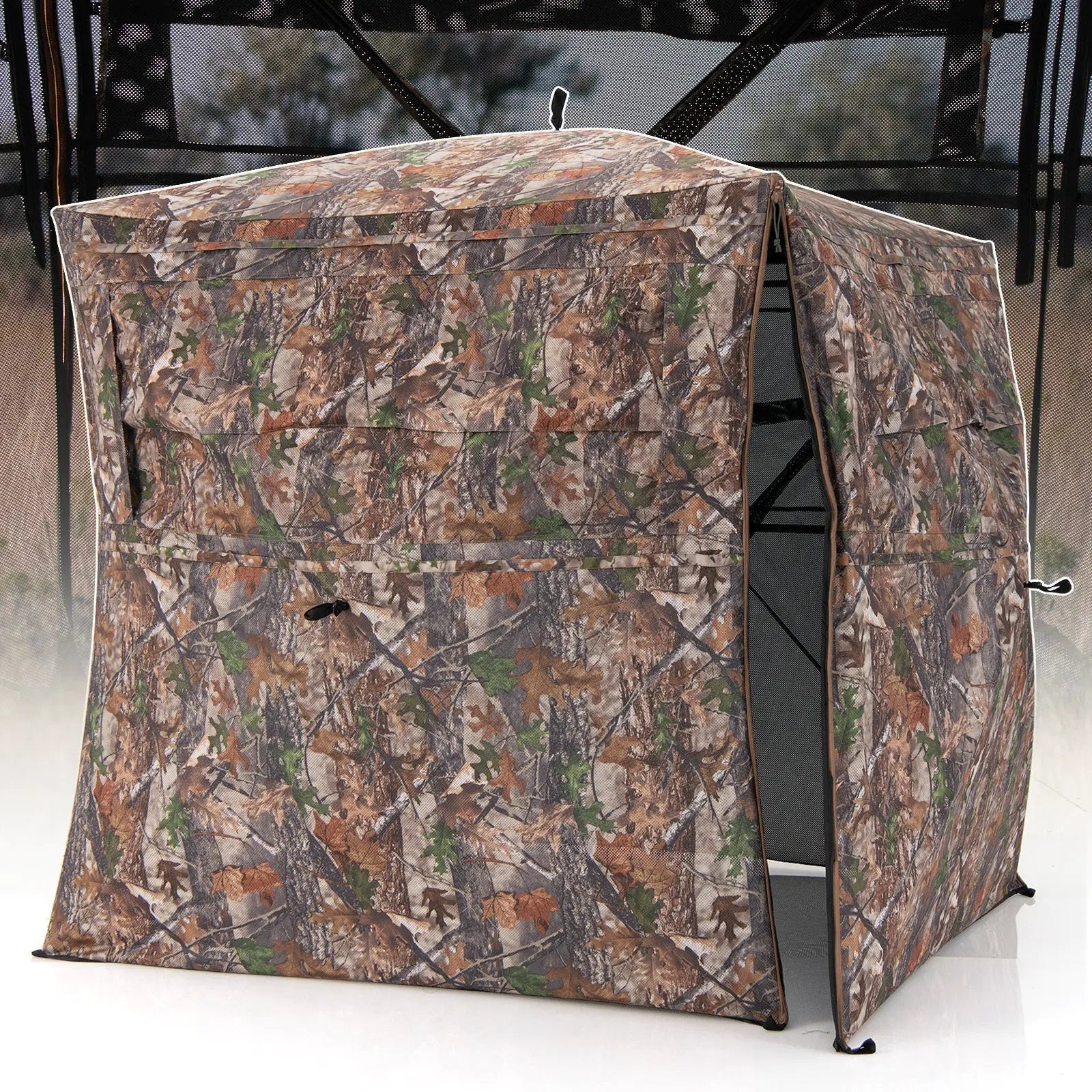 Hunting Blind 360 Degree One-Way See-Through Ground Blind for 2-3 Person by DirectDeals