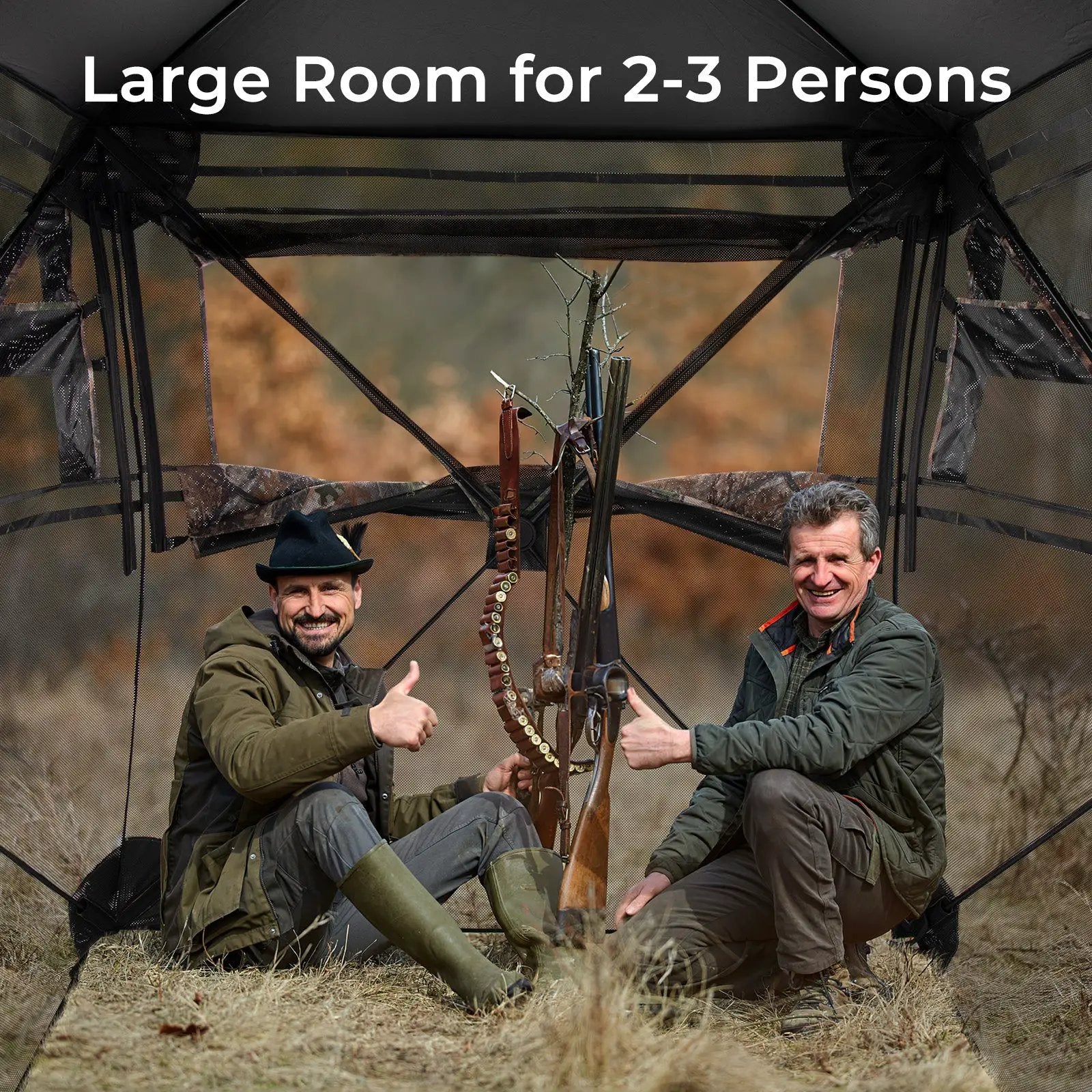 Hunting Blind 360 Degree One-Way See-Through Ground Blind for 2-3 Person by DirectDeals