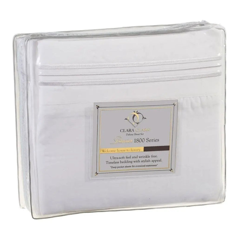 Queen size 4 Piece Sheet Set in White Microfiber by HomePacific