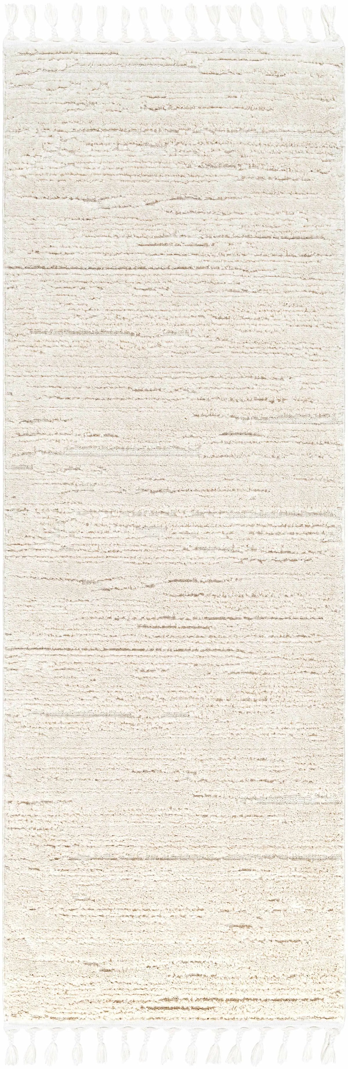 Ibarra Textured Ivory High/Low Pile Rug with Tassels, photo 13 of 18