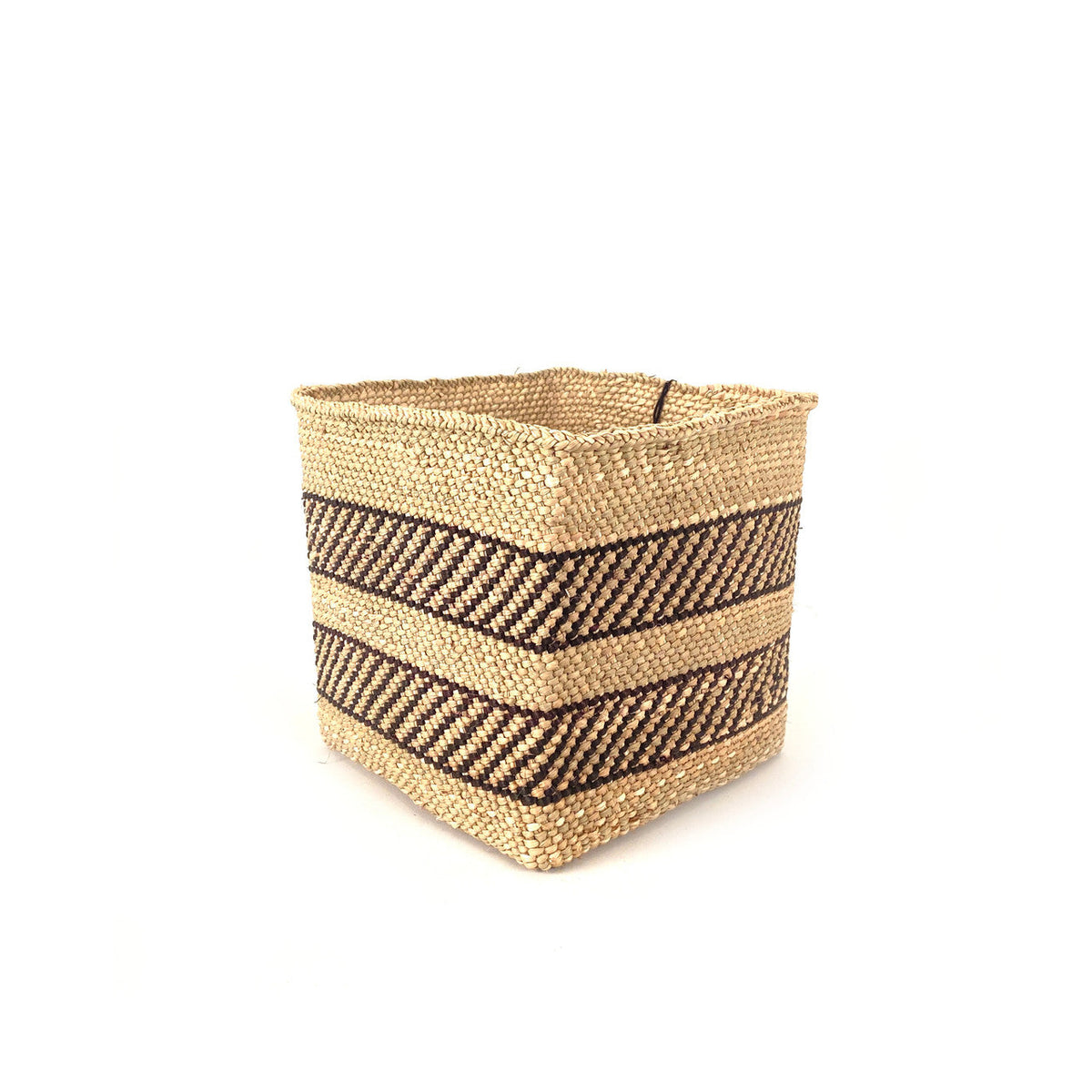 Square Natural  w/ Black Stripe Iringa Basket, photo 3 of 6
