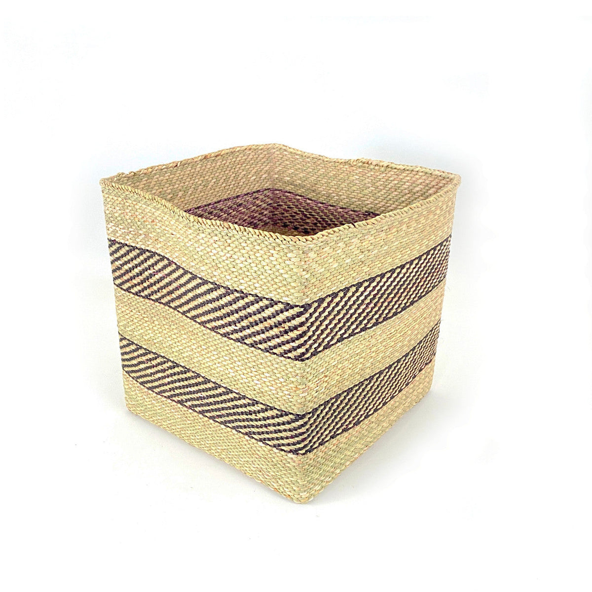 Square Natural  w/ Black Stripe Iringa Basket, photo 4 of 6