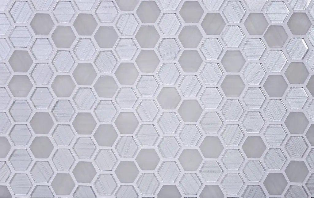 White 12x12 Glossy Matte Hexagon Glass Mosaic Tile (5 pack, 4.83 sq ft/case) by Apollo Tile