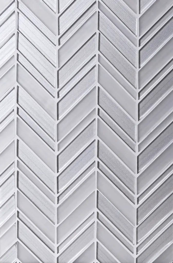 White 10x10 Glossy Matte Chevron Glass Mosaic Tile (5 pack, 3.76 sq ft/case) by Apollo Tile