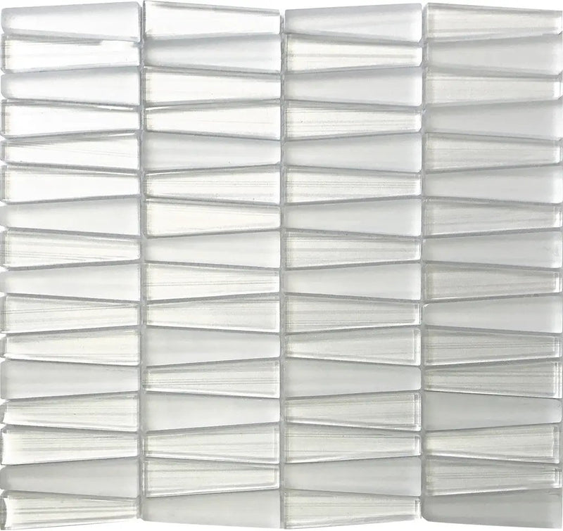 White 12x13 Glossy Matte Trapezium Glass Mosaic Tile (5 pack, 5.38 sq ft/case) by Apollo Tile