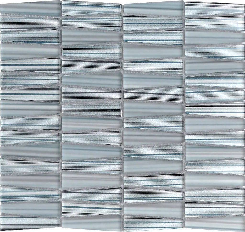 Blue 12x13 Glossy Matte Trapezium Glass Mosaic Tile (5 pack, 5.38 sq ft/case) by Apollo Tile