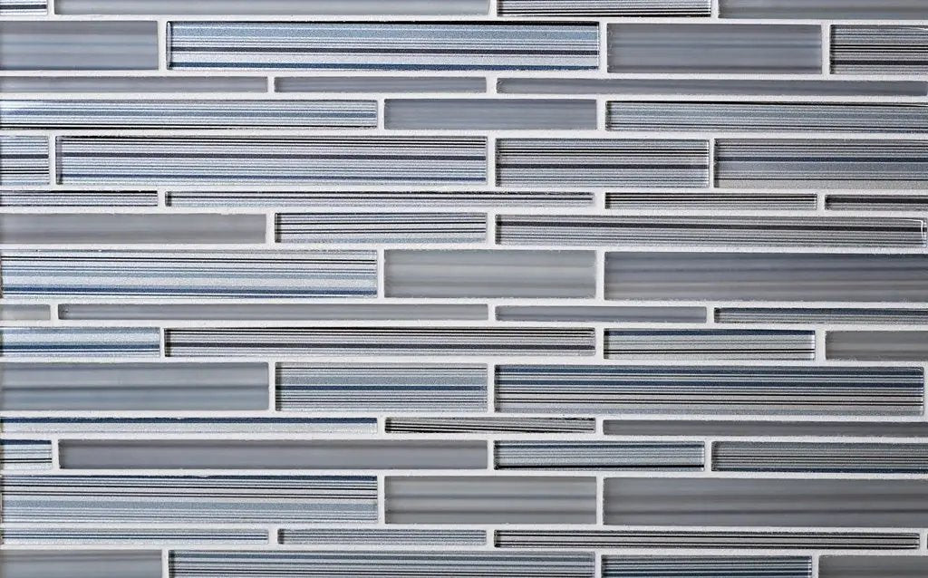 White Blue 12x12 Glossy Matte Sticks Glass Mosaic Tile (5 pack, 5 sq ft/case) by Apollo Tile