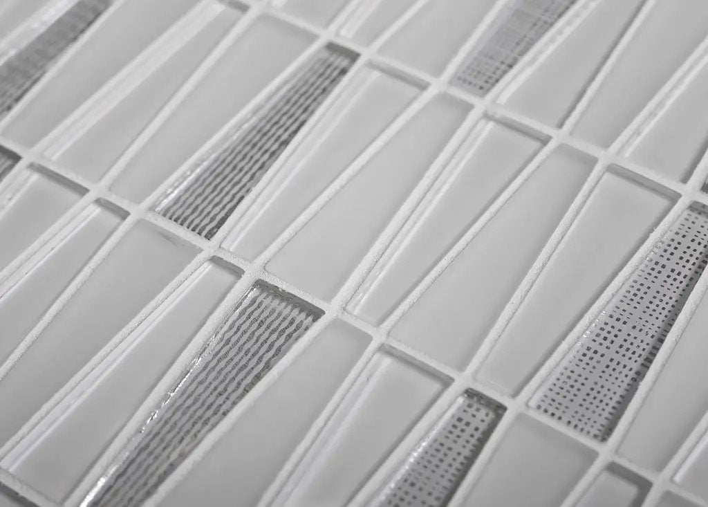 White 12x13 Trapezium Glossy Matte Glass Mosaic Tile (5 pack, 5.38 sq ft/case) by Apollo Tile
