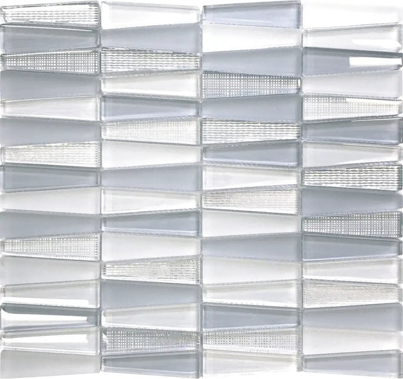 Blue 12x13 Glossy Matte Trapezium Glass Mosaic Tile (5 pack, 5.38 sq ft/case) by Apollo Tile