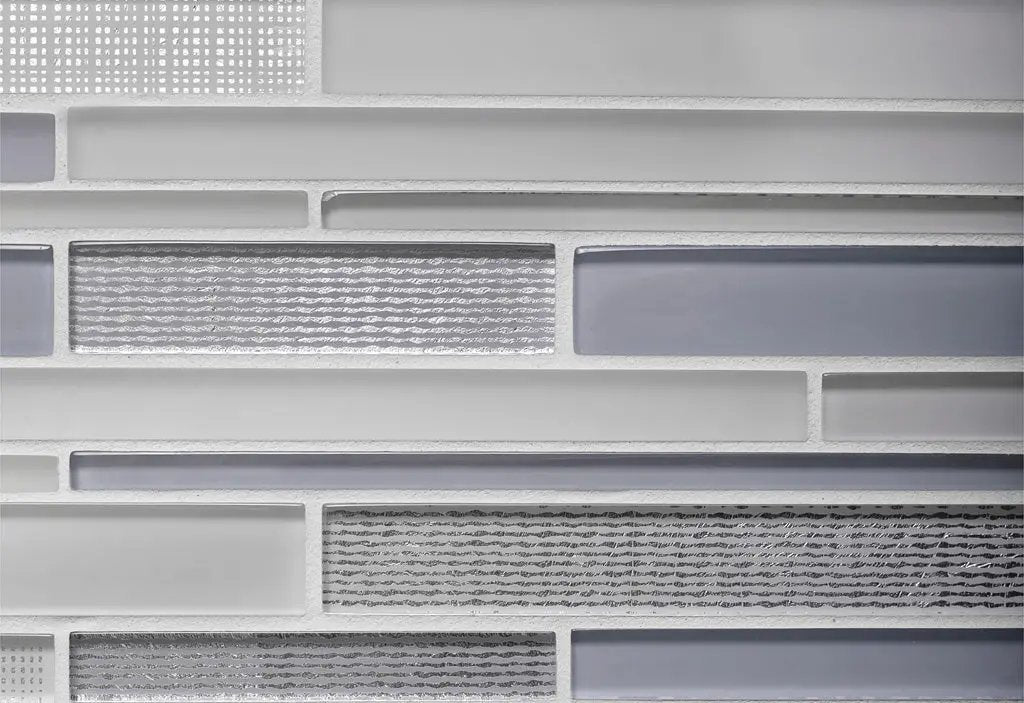 White Blue 12x12 Glossy Matte Sticks Glass Mosaic Tile (5 pack, 5 sq ft/case) by Apollo Tile