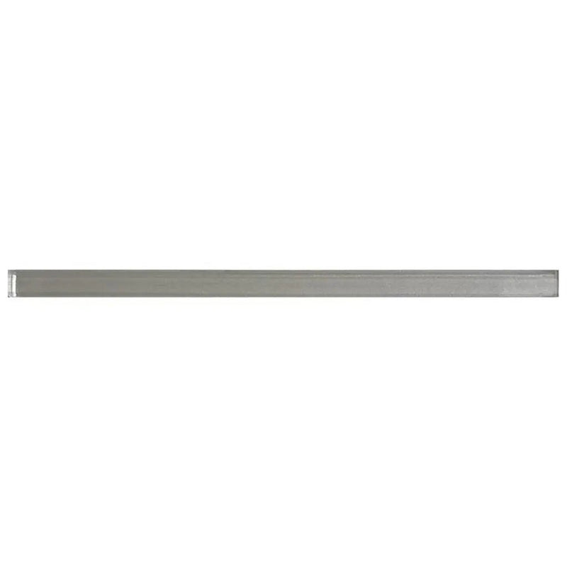 Light Gray 0.6x12 Glossy Glass Flat Pencil Tile Trim (10 pack, 0.5 sq ft/case) by Apollo Tile