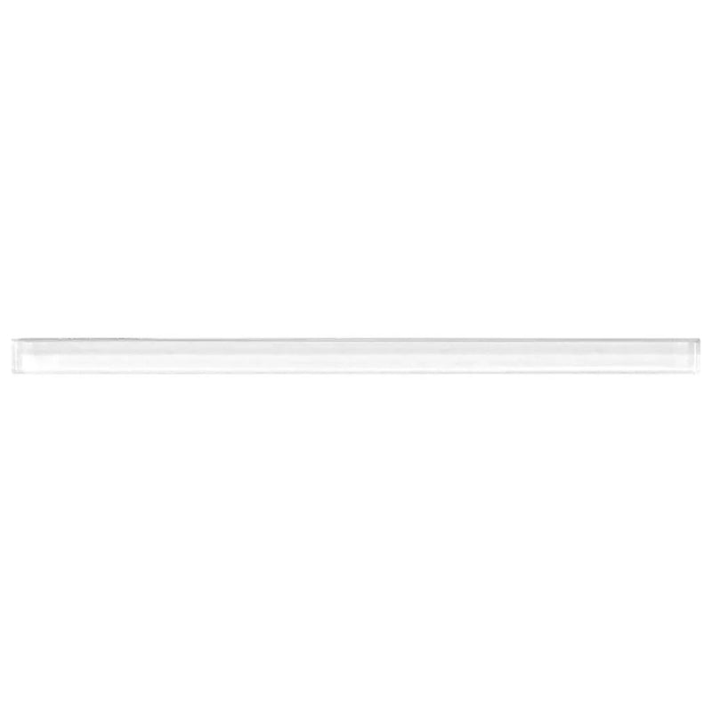 White 0.5x12 Glossy Glass Flat Pencil Tile Trim (10 pack, 0.5 sq ft/case) by Apollo Tile
