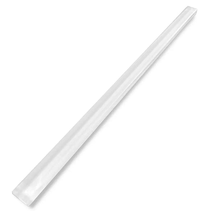 White 0.5x12 Glossy Glass Flat Pencil Tile Trim (10 pack, 0.5 sq ft/case) by Apollo Tile