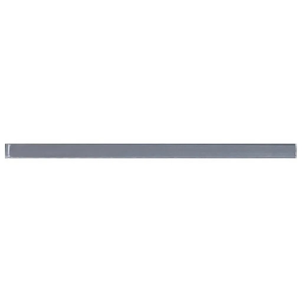 Flint Gray 0.5x12 Glossy Glass Pencil Tile Trim (10 pack, 0.5 sq ft/case) by Apollo Tile