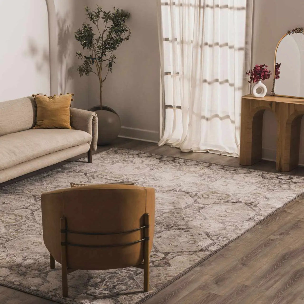Minoa Area Rug, installed in a room 11