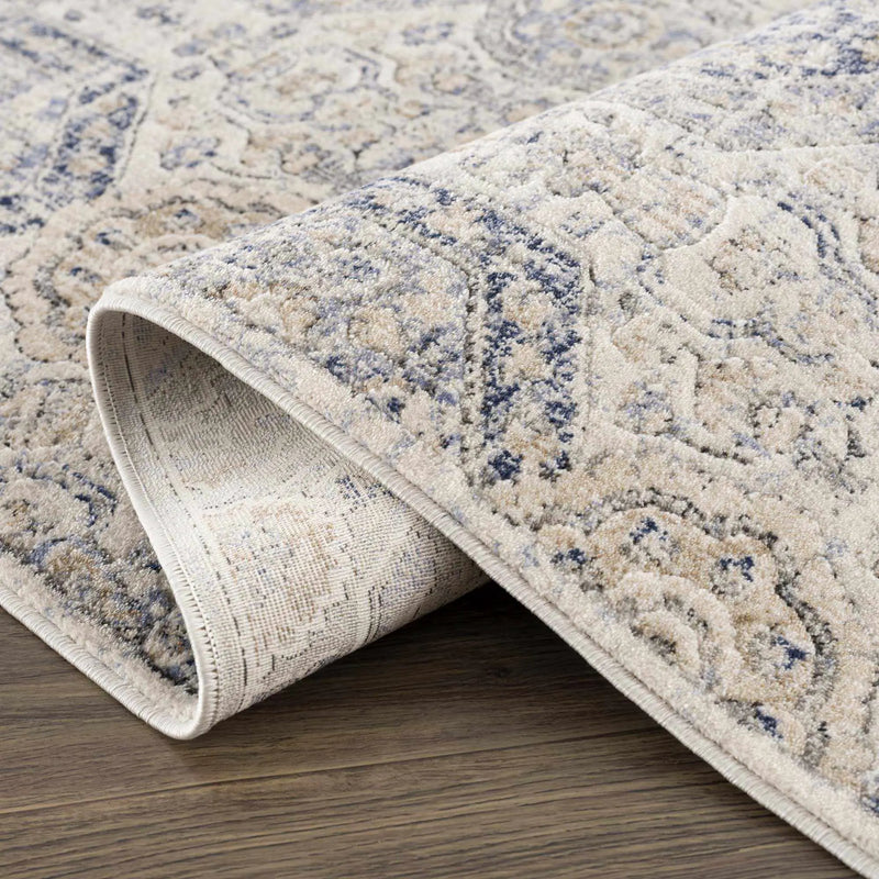Parkerfield Cream & Blue Area Rug by Boutique Rugs