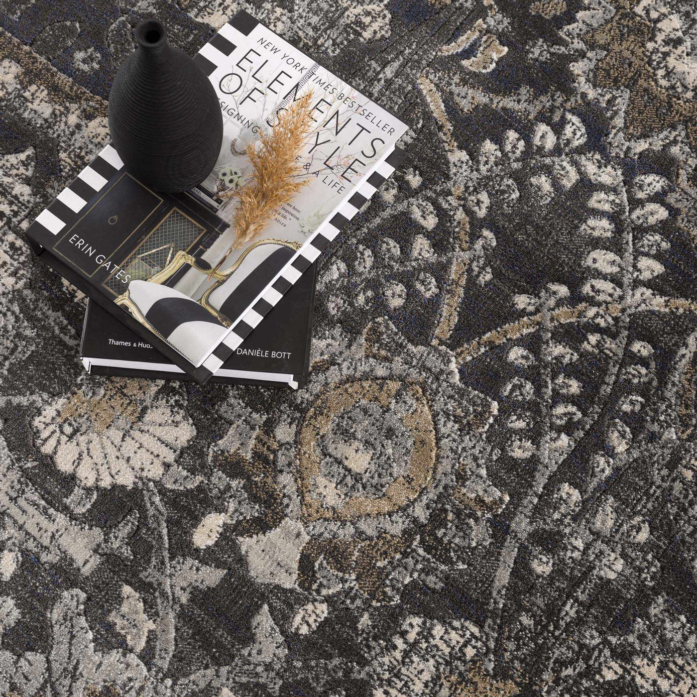 Georgiana Charcoal Area Rug by Boutique Rugs