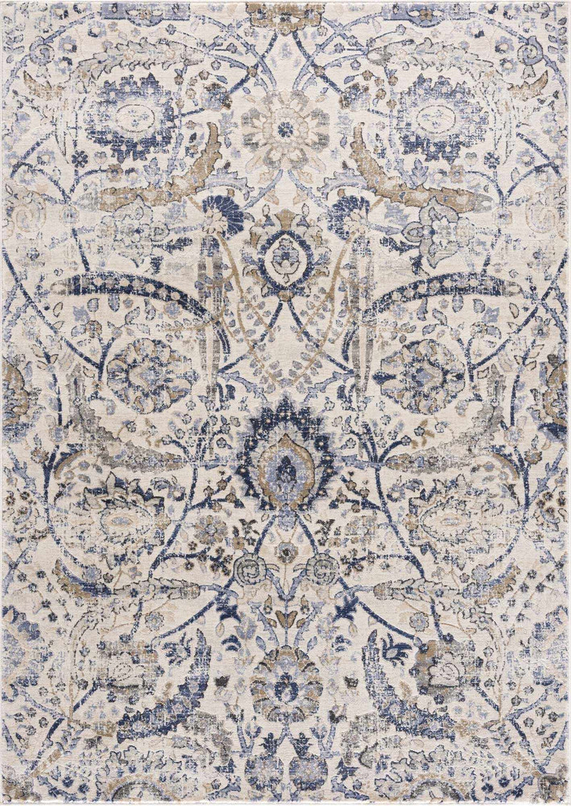 Georgiana Blue & Beige Oushak Rug by Boutique Rugs