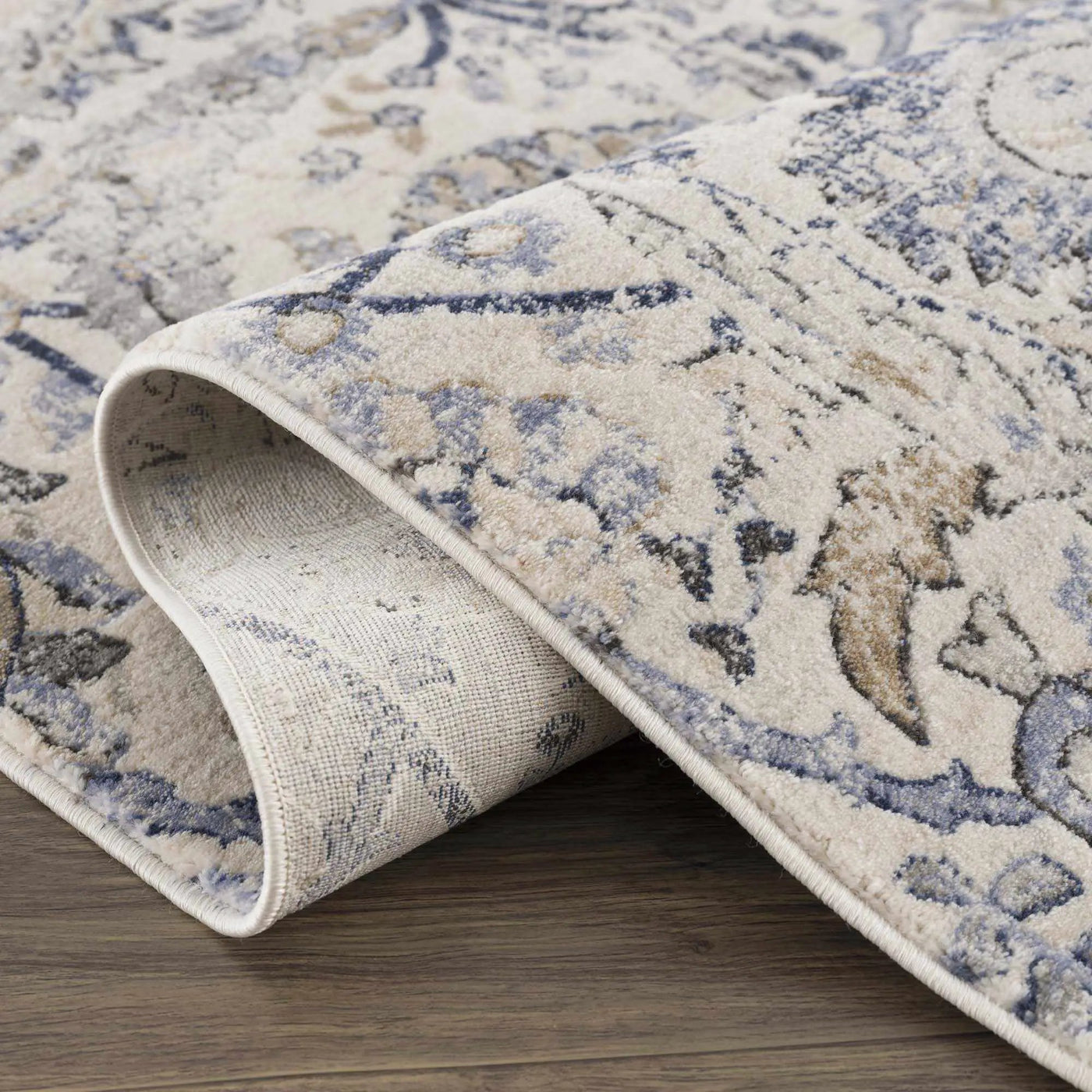 Georgiana Blue & Beige Oushak Rug by Boutique Rugs