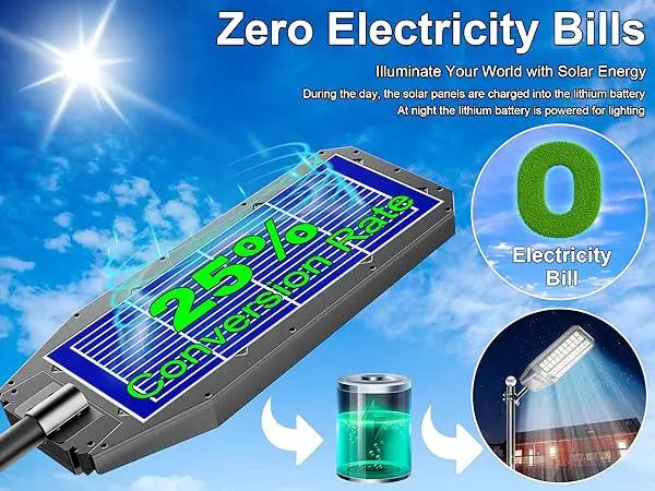 6500W Solar Street Light 7000K 800000LM Auto On/Off Dusk to Dawn IP67 Waterproof Motion Sensor by Outdoor Solar Outlet