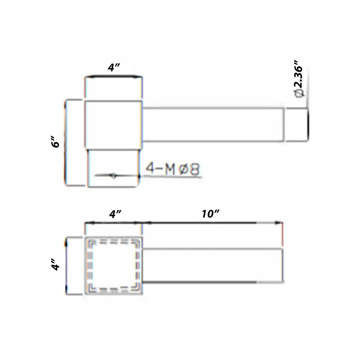 Single Spoke Arm Bracket Square/Round Base by Outdoor Solar Outlet
