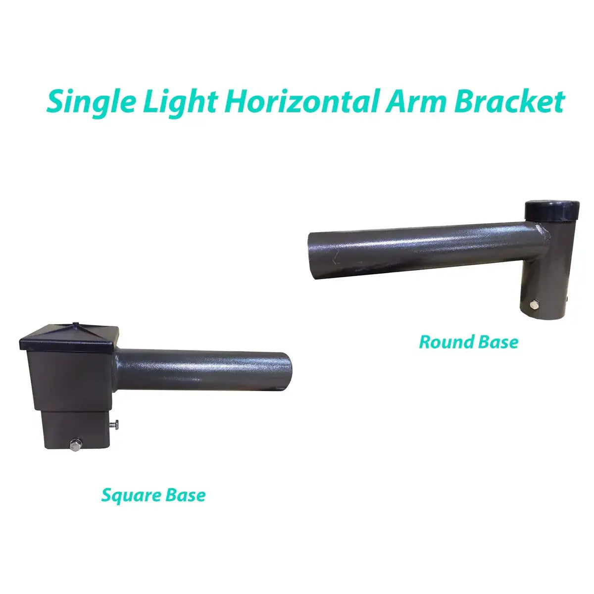 Single Spoke Arm Bracket Square/Round Base by Outdoor Solar Outlet