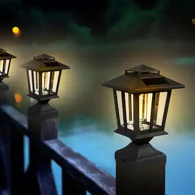 SmartYard Metal Solar Post Lights 4X4 Outdoor, Waterproof Fence Post Lights 2 Pack by Outdoor Solar Outlet