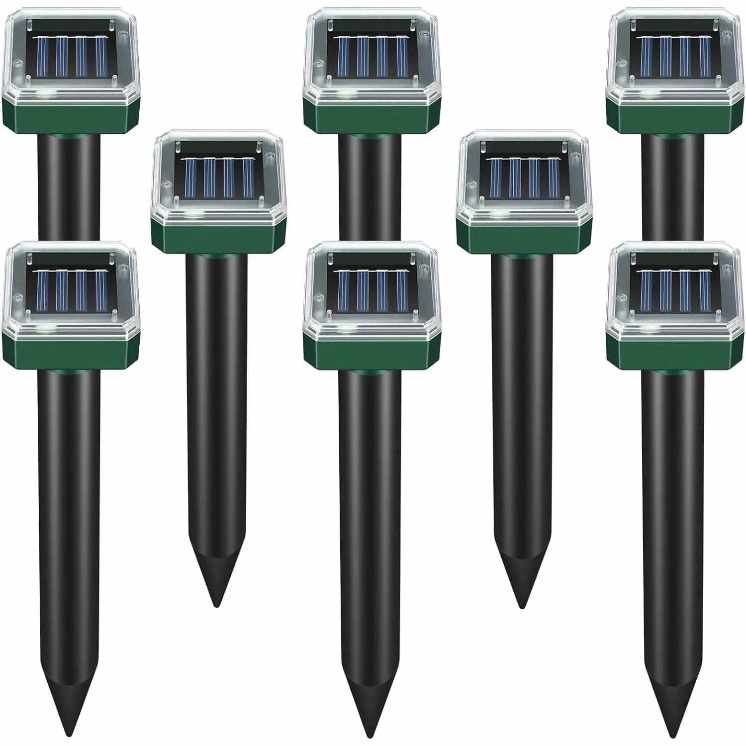 8 Pack Mole Repellent Solar Sonic Groundhog Repeller Gopher Deterrent Vole by Outdoor Solar Outlet