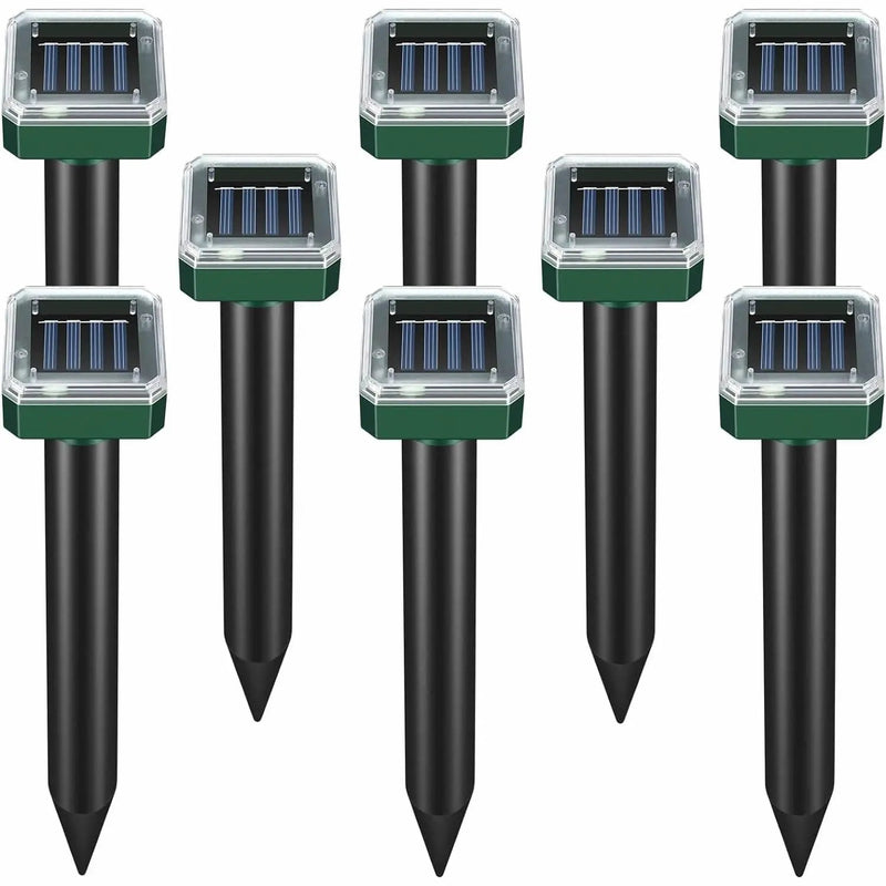 8 Pack Mole Repellent Solar Sonic Groundhog Repeller Gopher Deterrent Vole by Outdoor Solar Outlet