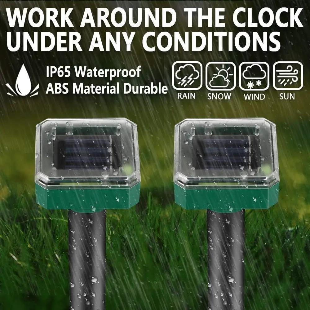 8 Pack Mole Repellent Solar Sonic Groundhog Repeller Gopher Deterrent Vole by Outdoor Solar Outlet