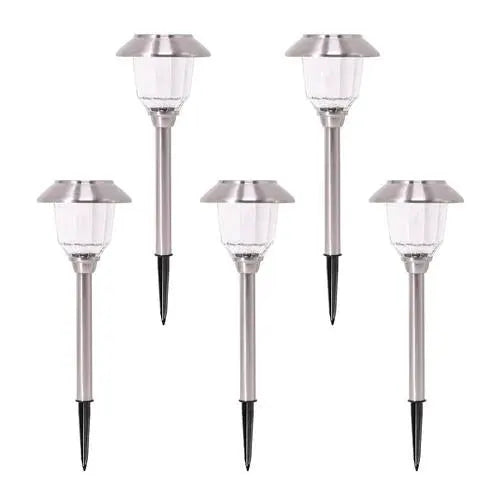 SmartYard Solar Pathway Lights Stainless-Steel and Glass (8 pack) by Outdoor Solar Outlet