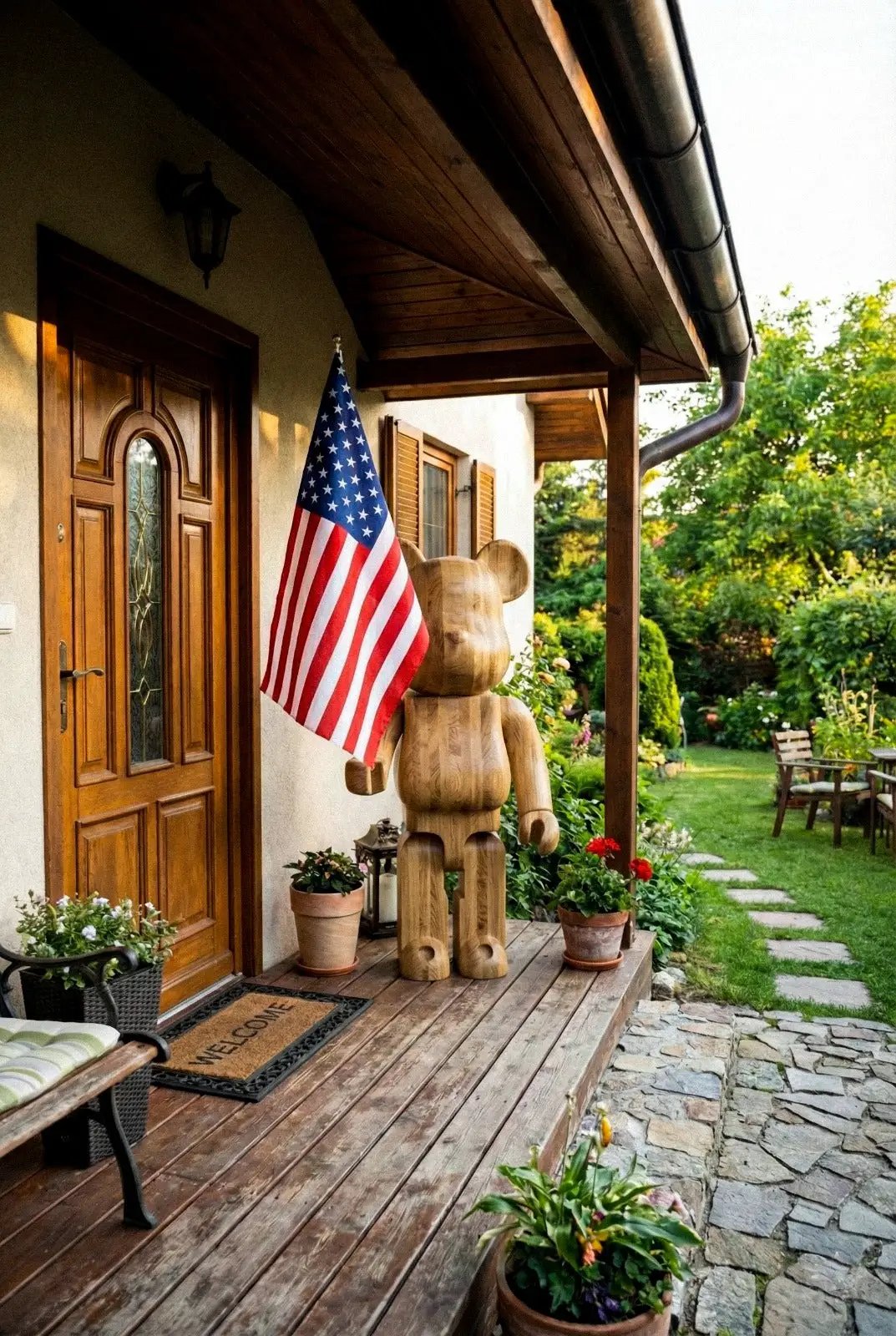 Handcrafted Wooden Bear Sculpture, photo 4 of 13