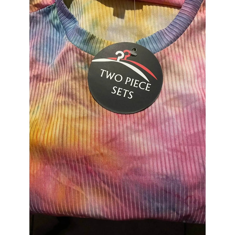 TIE DYE RIBBED CROP TOP&BIKER SHORT SET by Selzalot
